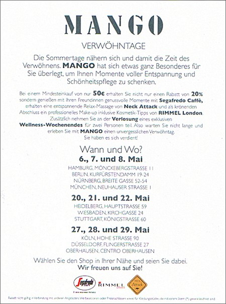 Mango Verwöhntage Mango Verwöhntage