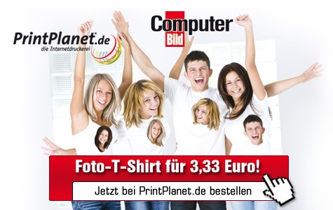 Computer Bild: Eigenes Shirt bedrucken für 3,33 Euro