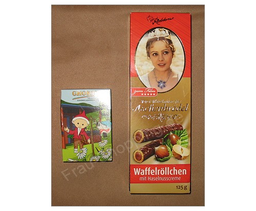 Sandmann Schokolade und Aschenbrödel Haselnusswaffeln Sandmann Schokolade und Aschenbrödel Haselnusswaffeln