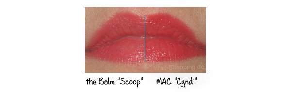 Vergleich: the Balm Scoop vs. MAC Cyndi Vergleich: the Balm Scoop vs. MAC Cyndi