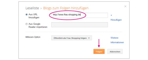 Blog hinzufügen im Dashboard Blog hinzufügen im Dashboard