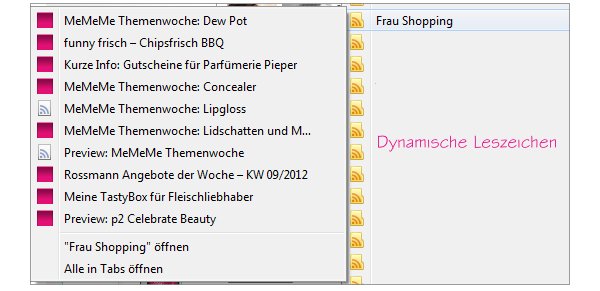 Blog als dynamisches Lesezeichen speichern Blog als dynamisches Lesezeichen speichern