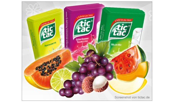 Neu im Supermarkt - TicTac Sommersorten 2012 Neu im Supermarkt - TicTac Sommersorten 2012