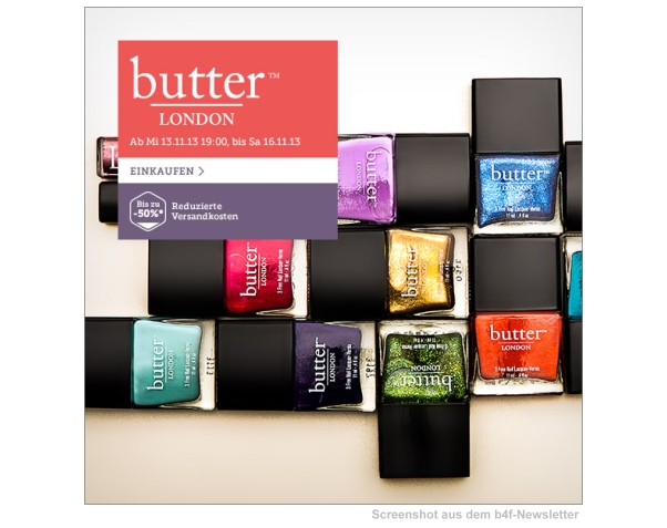 Heute Abend: Butter London bei brands4friends