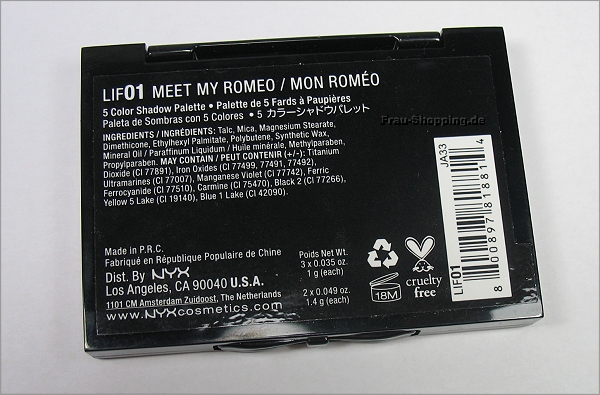 NYX Love in Florence Lidschatten Palette - Meet My Romeo