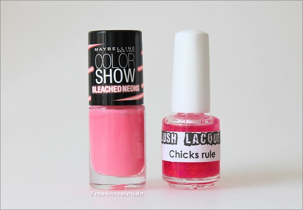 Maybelline Bleached Neons Tropink und Lush Lacquer Chicks rule