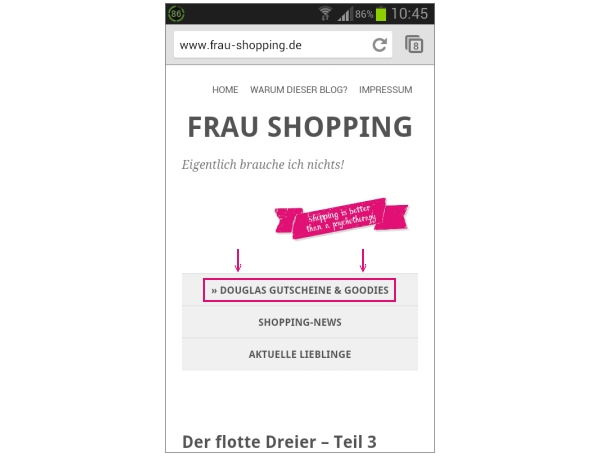 Das neue Blogdesign in der mobilen Version