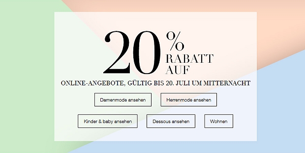 20% Rabatt auf ALLES bei Marks & Spencer