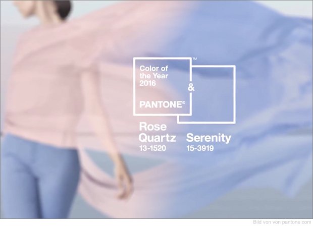Pantone Farbe des Jahres 2016 - Rose Quartz and Serenity
