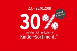 30% Rabatt auf Kinderkleidung bei Ernstings Family