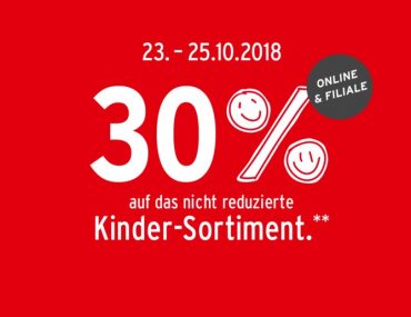 30% Rabatt auf Kinderkleidung bei Ernstings Family